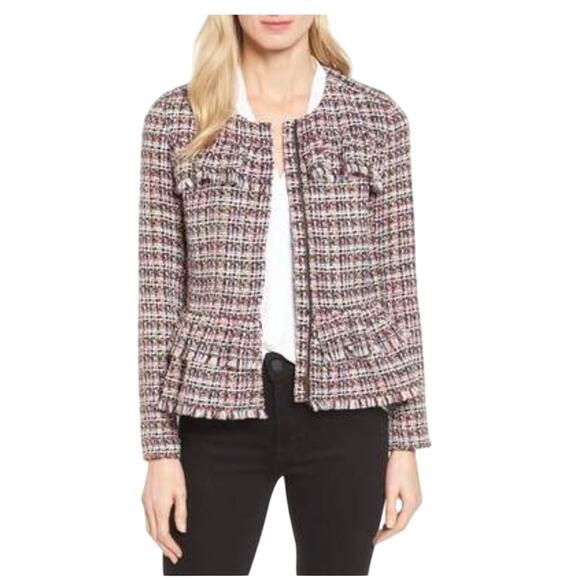 Halogen Ruffled detail tweed Jacket size M - Picture 1 of 4